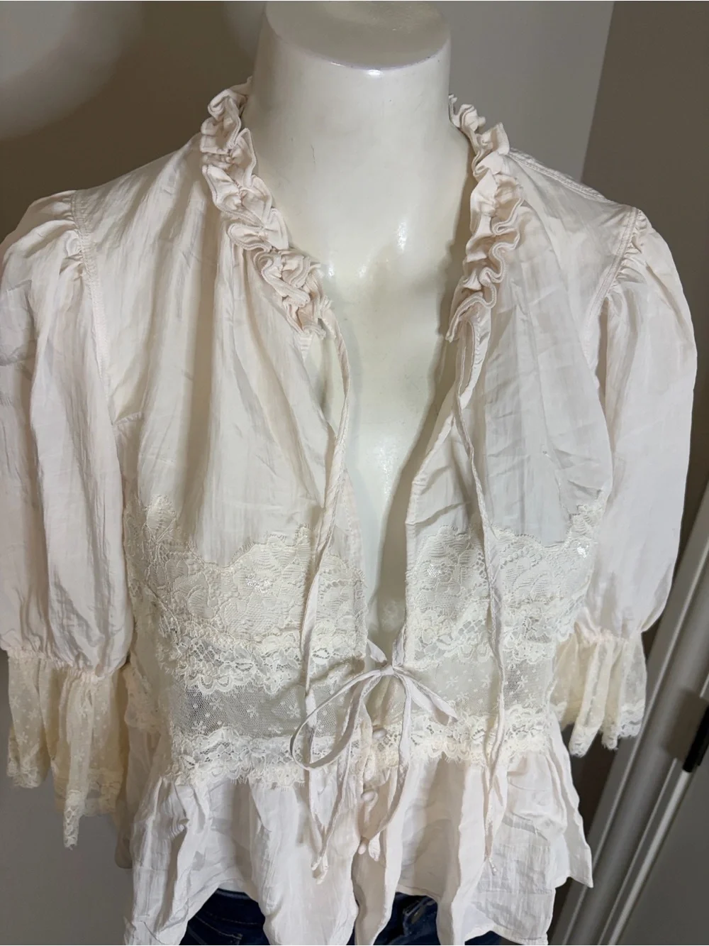 Free People Forever Young Bed Jacket White Alyssum Top Sz S NEW